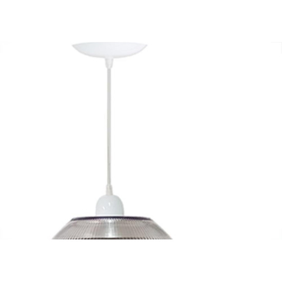 Luminaria Prismatica Bezelux 16'' Com Pendente Branco E27 Bzf16Br Luminaria Prismatica Bezelux 16'' Com Pendente Branco E27 Bzf16Br