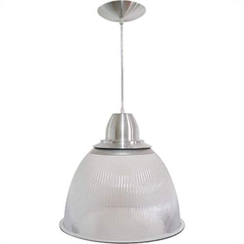 Luminaria Prismatica Bezelux 16'' Com Pendente Escovado Reforcado E27 Bzsf16Ec2 Luminaria Prismatica Bezelux 16'' Com Pendente Escovado Reforcado E27 Bzsf16Ec2