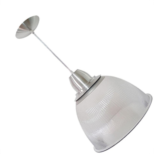 Luminaria Prismatica Bezelux 16'' Com Pendente Escovado Reforcado E27 Bzsf16Ec2 Luminaria Prismatica Bezelux 16'' Com Pendente Escovado Reforcado E27 Bzsf16Ec2