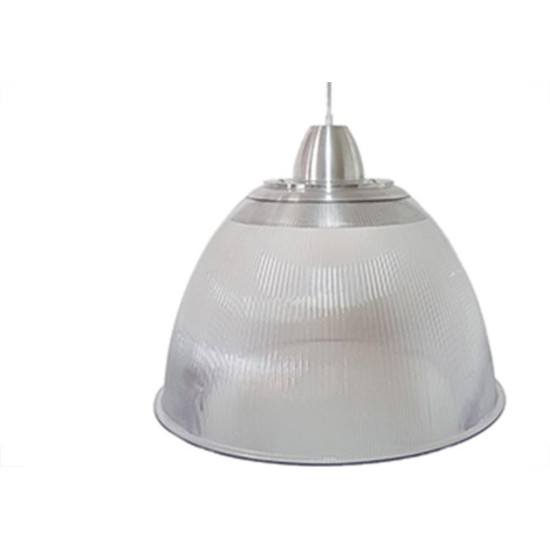 Luminaria Prismatica Bezelux 22'' Com Pendente Escovado Reforcado E40 Bzsf22Ec4