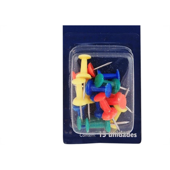 Alfinete Brasfort 10Mm Color Cartela Com 15 Pecas 7732 Alfinete Brasfort 10Mm Color Cartela Com 15 Pecas 7732