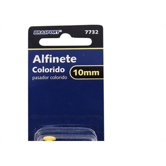 Alfinete Brasfort 10Mm Color Cartela Com 15 Pecas 7732 Alfinete Brasfort 10Mm Color Cartela Com 15 Pecas 7732