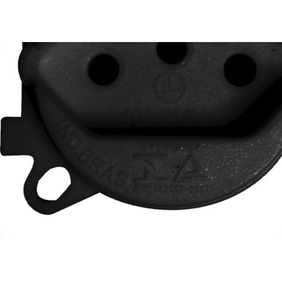 Tomada Piso Perlex 2 Polos +Terra 10A Preta 5711Pr Tomada Piso Perlex 2 Polos +Terra 10A Preta 5711Pr