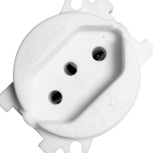 Tomada Externa Perlex 2 Polos +Terra 20A Branca 5715Br Tomada Externa Perlex 2 Polos +Terra 20A Branca 5715Br