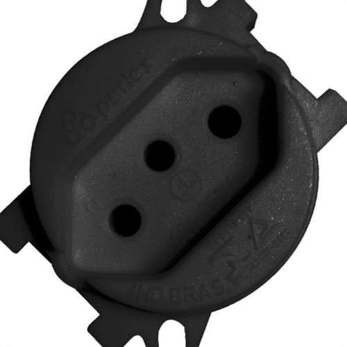 Tomada Piso Perlex 2 Polos +Terra 20A Preta 5715Pr Tomada Piso Perlex 2 Polos +Terra 20A Preta 5715Pr