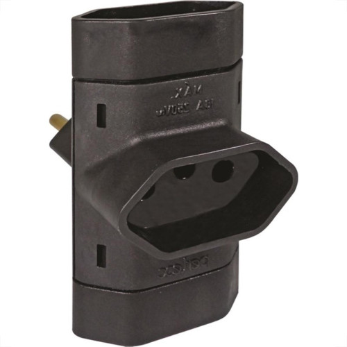 Pino 3 Saidas 2 Polos+Terra Perlex Preto 345Prc/10 - Kit C/10 Pino 3 Saidas 2 Polos+Terra Perlex Preto 345Prc/10 - Kit C/10