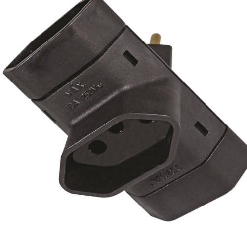 Pino 3 Saidas 2 Polos+Terra Perlex Preto 345Prc/10 - Kit C/10 Pino 3 Saidas 2 Polos+Terra Perlex Preto 345Prc/10 - Kit C/10