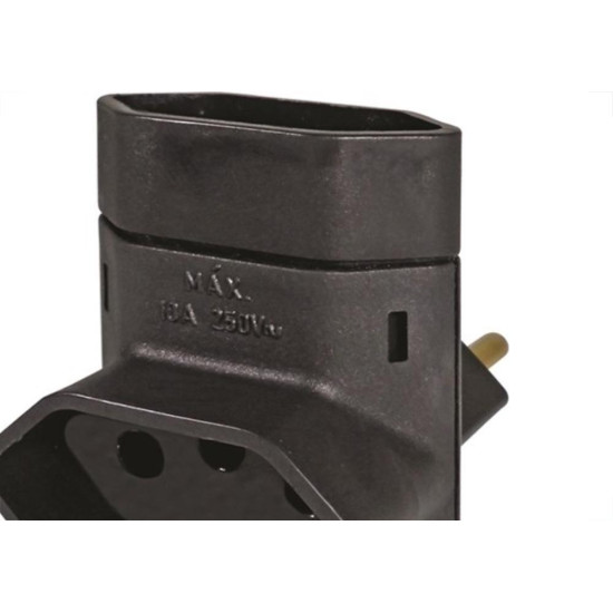Pino 3 Saidas 2 Polos+Terra Perlex Preto 345Prc/10 - Kit C/10 Pino 3 Saidas 2 Polos+Terra Perlex Preto 345Prc/10 - Kit C/10