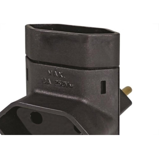 Pino 3 Saidas 2 Polos Perlex ''T'' Preto 245Prc/10 - Kit C/10 Pino 3 Saidas 2 Polos Perlex ''T'' Preto 245Prc/10 - Kit C/10