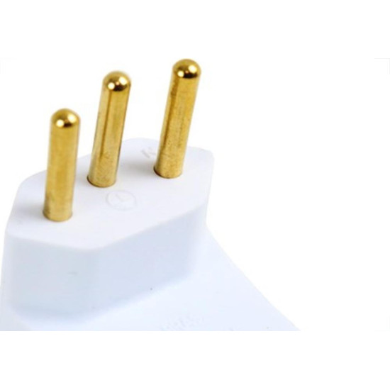 Pino Triangulo 2 Polos+Terra Perlex 10A Branco 2055Brc/10 - Kit C/10 Pino Triangulo 2 Polos+Terra Perlex 10A Branco 2055Brc/10 - Kit C/10