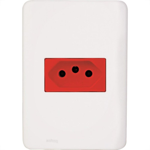 Kit C/5 - Conjunto Perlex Aros 4X2 Branco Com Placa(1Toma...