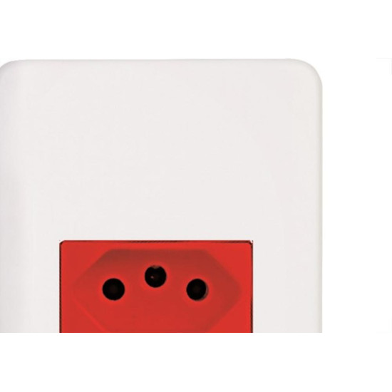 Kit C/5 - Conjunto Perlex Aros 4X2 Branco Com Placa(1Toma...
