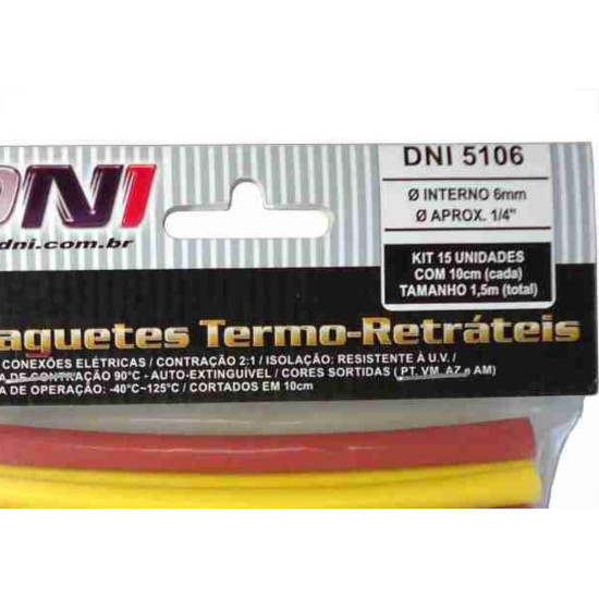Espaguete Termo Retratil Dni 6Mm Com 15Pecas 5106 Espaguete Termo Retratil Dni 6Mm Com 15Pecas 5106