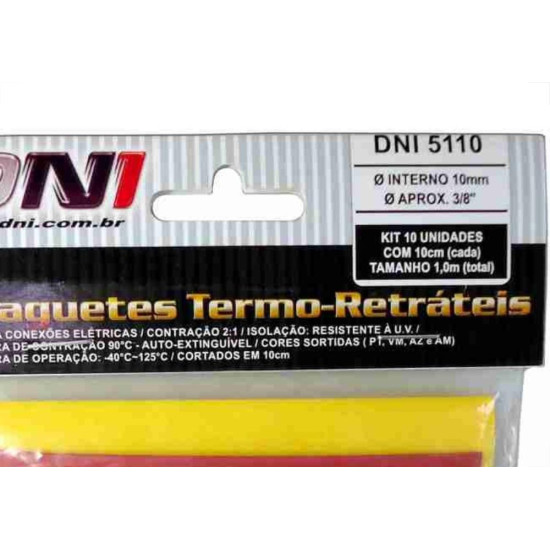 Espaguete Termo Retratil Dni 10Mm Com 10Pecas 5110 Espaguete Termo Retratil Dni 10Mm Com 10Pecas 5110