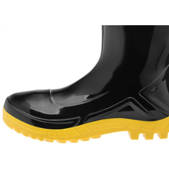 Bota Galocha Galocha Marluvas Preta Solado Amarelo (Cano Medio) 36 Par