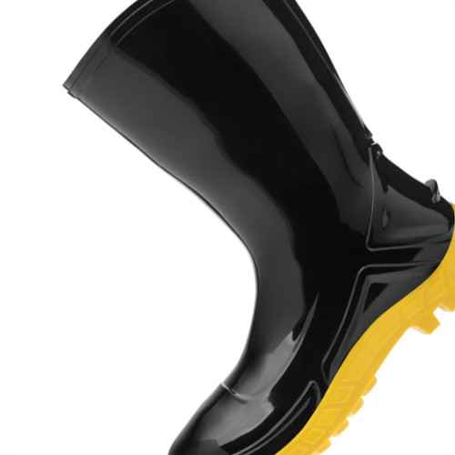 Bota Galocha Galocha Marluvas Preta Solado Amarelo (Cano Medio) 44 Par