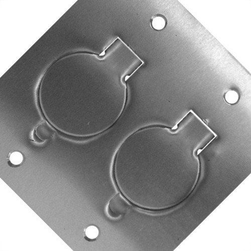 Placa Piso Aluminio 4X4''Tomada Universal''Com 2 Tampa Unha Pa442U Placa Piso Aluminio 4X4''Tomada Universal''Com 2 Tampa Unha Pa442U
