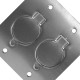Placa Piso Aluminio 4X4''Tomada Universal''Com 2 Tampa Unha Pa442U Placa Piso Aluminio 4X4''Tomada Universal''Com 2 Tampa Unha Pa442U