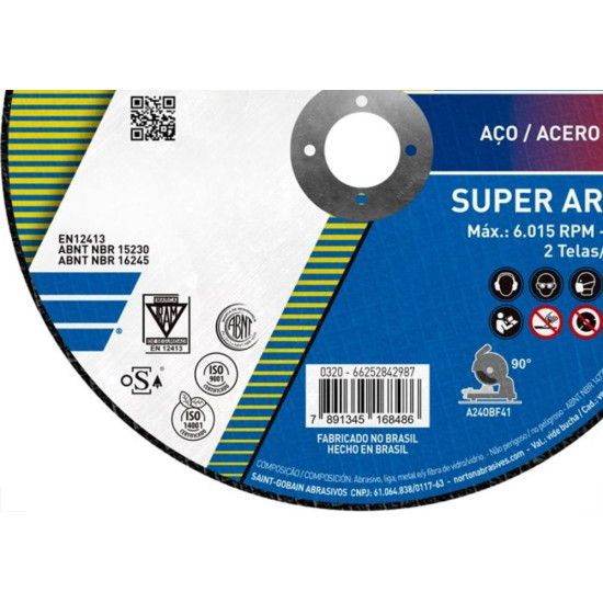 Disco De Corte Para Ferro Norton 10 X 1/8 X 3/4 312 