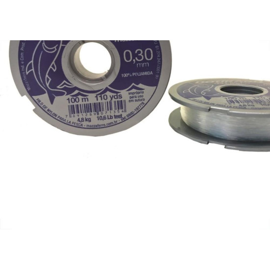 Linha Pesca Mazzaferro Branca 0,30Mm X100M 19Dp1B030 - Kit C/20 Linha Pesca Mazzaferro Branca 0,30Mm X100M 19Dp1B030 - Kit C/20