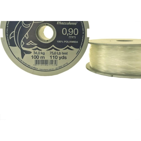 Linha Pesca Mazzaferro Branca 0,90Mm X100M 19Dp1B090 - Kit C/10 