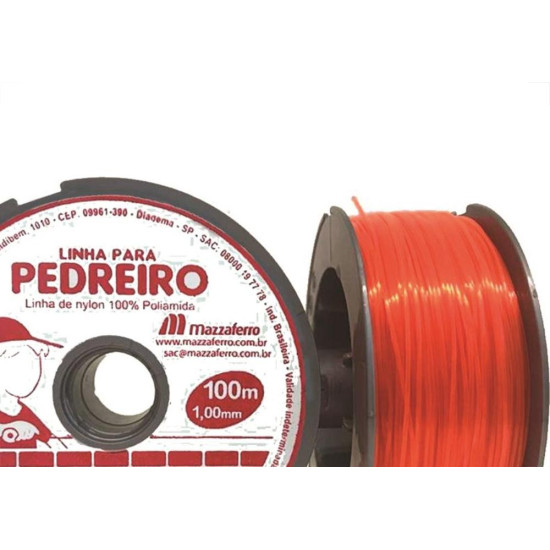 Linha Pedreiro Nylon Mazzaferro 0,8Mm 100M Laranja 19Dp1Lp80 - Kit C/10 Linha Pedreiro Nylon Mazzaferro 0,8Mm 100M Laranja 19Dp1Lp80 - Kit C/10