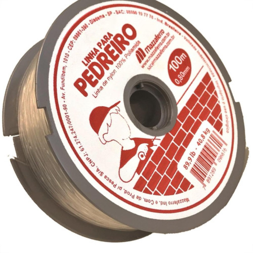 Linha Pedreiro Nylon Mazzaferro 0,8Mm 100M Branca 19Dp1Bp80 - Kit C/10 Linha Pedreiro Nylon Mazzaferro 0,8Mm 100M Branca 19Dp1Bp80 - Kit C/10