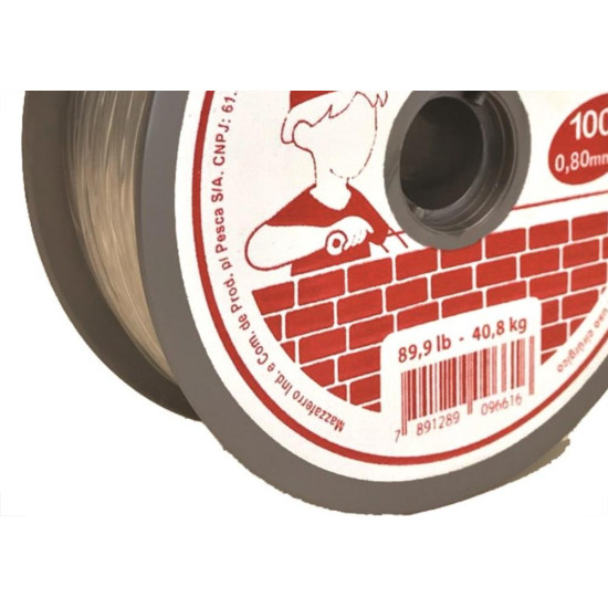 Linha Pedreiro Nylon Mazzaferro 0,8Mm 100M Branca 19Dp1Bp80 - Kit C/10 Linha Pedreiro Nylon Mazzaferro 0,8Mm 100M Branca 19Dp1Bp80 - Kit C/10