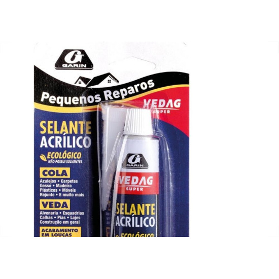 Cola Sela Vedag Acrilica Multiuso Garin 80G Branca Vasb-080 Cola Sela Vedag Acrilica Multiuso Garin 80G Branca Vasb-080