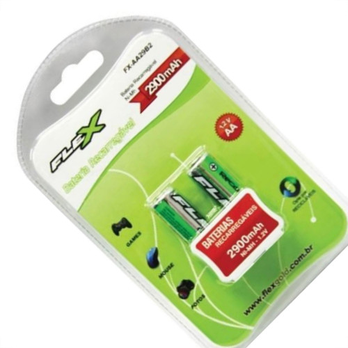 Pilha Recarregavel Flexgold Pequena ''Aa'' 2 Pecas 2900Mah Fx-Aa29B2 Pilha Recarregavel Flexgold Pequena ''Aa'' 2 Pecas 2900Mah Fx-Aa29B2