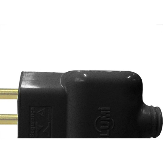 Pino Prensa Cabo Ilumi 2 Polos+Terra 10A Preto 14070Pct - Kit C/10 