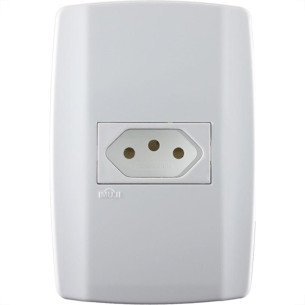 Conjunto Ilumi Slim 4X2 Branco Com Placa (1Tomada 10A) 80150