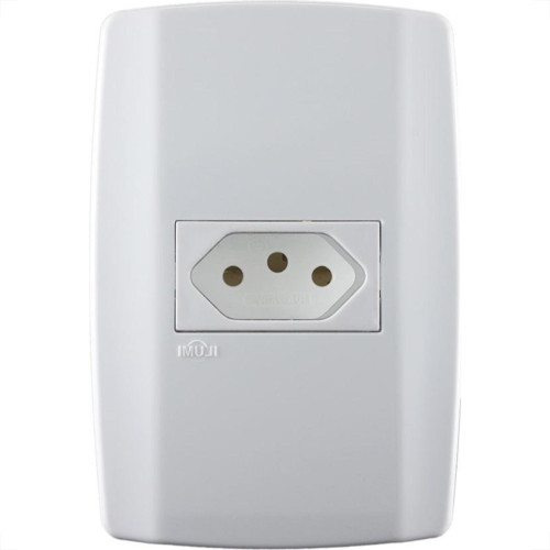 Conjunto Ilumi Slim 4X2 Branco Com Placa (1Tomada 10A) 80150 Conjunto Ilumi Slim 4X2 Branco Com Placa (1Tomada 10A) 80150
