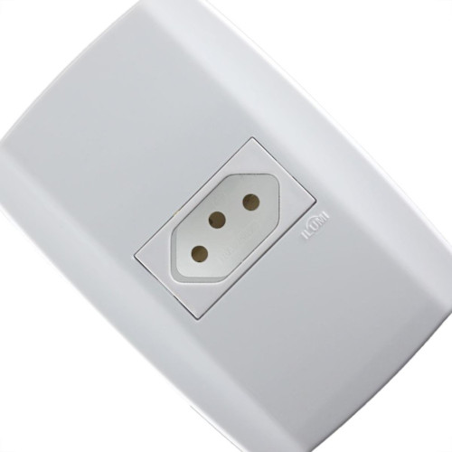 Conjunto Ilumi Slim 4X2 Branco Com Placa (1Tomada 20A) 80151 Conjunto Ilumi Slim 4X2 Branco Com Placa (1Tomada 20A) 80151