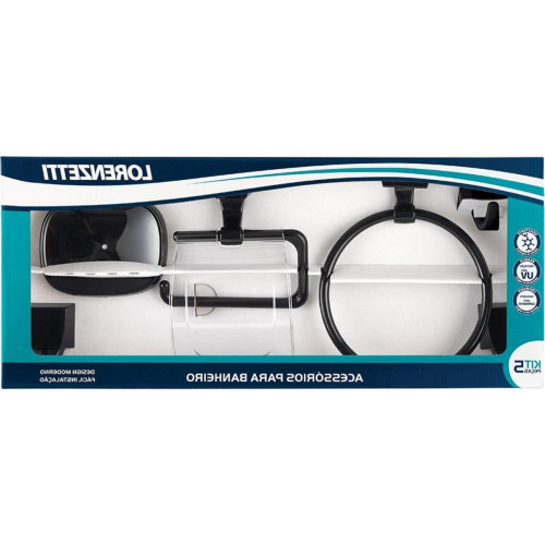 Acessorio Wc Lorenzetti Fortti Preto F24 Kit Com 5 Pecas Acessorio Wc Lorenzetti Fortti Preto F24 Kit Com 5 Pecas