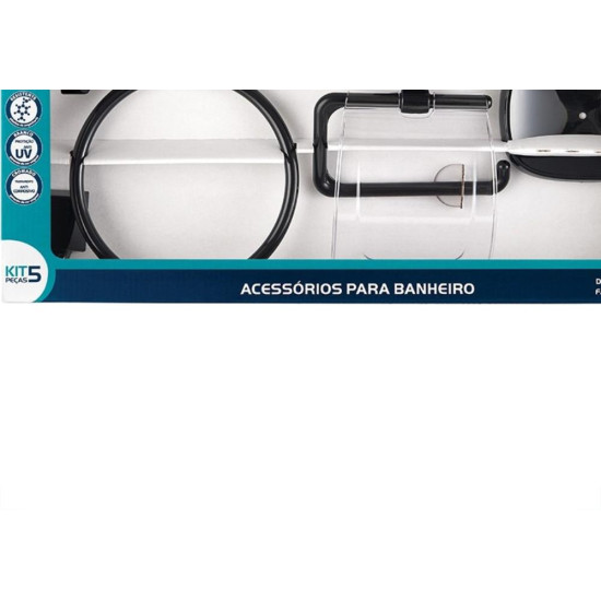 Acessorio Wc Lorenzetti Fortti Preto F24 Kit Com 5 Pecas Acessorio Wc Lorenzetti Fortti Preto F24 Kit Com 5 Pecas