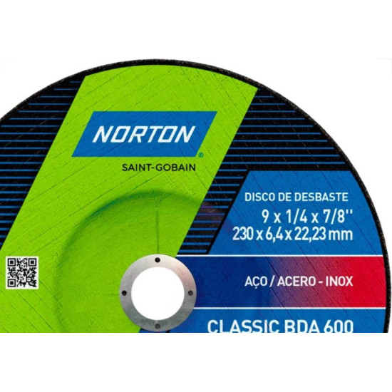 Disco Desbaste Norton 9X1/4 X 7/8 Da600 