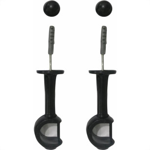 Suporte Cortina''Varao''Cadiz Grosso Preto Par 31009