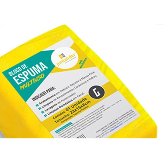 Espuma Em Bloco Juntalider Amarela 8X15X23Cm Espuma Em Bloco Juntalider Amarela 8X15X23Cm