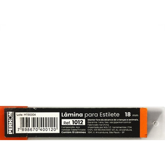 Lamina Estilete Larga Perkon 10 Pecas 1012