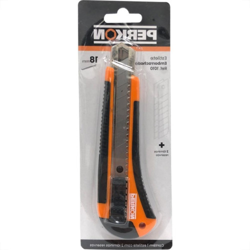 Estilete Perkon Emborrachado Com 3 Laminas 18Mm 1010 Estilete Perkon Emborrachado Com 3 Laminas 18Mm 1010
