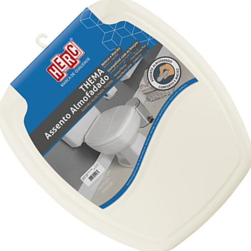 Assento Sanitario Herc ''Almofadado'' Biscuit Retangular 2397