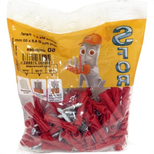 Bucha Fixacao Sforplast Mx 08 Com Parafuso 50 Pecas 1698 Bucha Fixacao Sforplast Mx 08 Com Parafuso 50 Pecas 1698