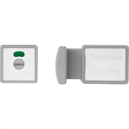 Fechadura Trinco Wc Livre/Ocupado Pvc 10Mm Cinza Branco Lockwell 723 Fechadura Trinco Wc Livre/Ocupado Pvc 10Mm Cinza Branco Lockwell 723