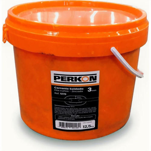 Corrente Soldada Perkon Zincada 3Mm 12,5Kg Aproximadamente 62M 1270