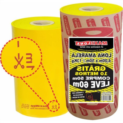 Lona Plastica Maxilona Amarela Reciclada 4X 50M+10M 13Kg 100 Micras 1.01.0005 Lona Plastica Maxilona Amarela Reciclada 4X 50M+10M 13Kg 100 Micras 1.01.0005