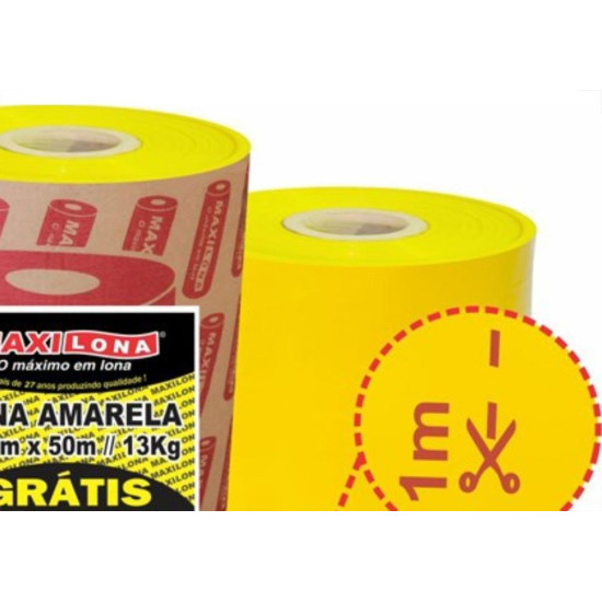Lona Plastica Maxilona Amarela Reciclada 4X 50M+10M 13Kg 100 Micras 1.01.0005 Lona Plastica Maxilona Amarela Reciclada 4X 50M+10M 13Kg 100 Micras 1.01.0005