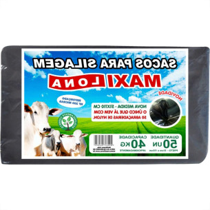 Saco Para Silagem Maxilona Preto 51X110 Capacidade 40Kg 50Sacos