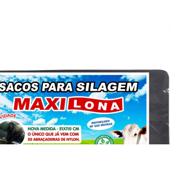 Saco Para Silagem Maxilona Preto 51X110 Capacidade 40Kg 50 Sacos 1.02.0003 Saco Para Silagem Maxilona Preto 51X110 Capacidade 40Kg 50 Sacos 1.02.0003