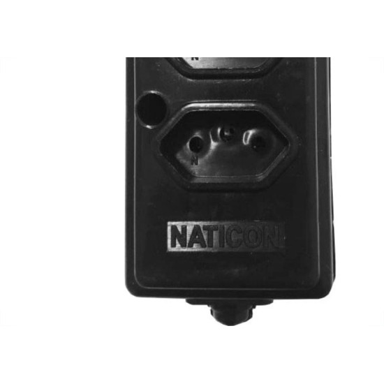 Tomada Barra Naticon Tripla 20A 2 Polos +Terra Preta 572 Tomada Barra Naticon Tripla 20A 2 Polos +Terra Preta 572